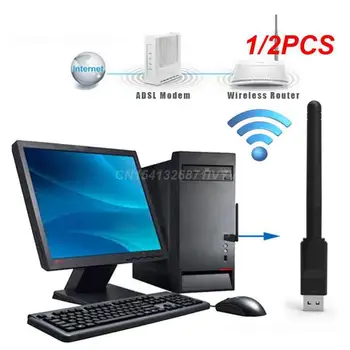 1/2PCS Wifi מתאם רב תאימות מערכת 150m Usb כרטיס רשת אלחוטי Mini Usb Wifi מתאם כרטיס רשת Wifi