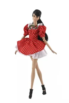 1/6 BJD בגדי בובה אדום פולקה להתלבש ברבי אביזרים המפלגה הנסיכה בשמלה קצרה שמלות בלט תלבושות ילדים & התינוק צעצוע DIY