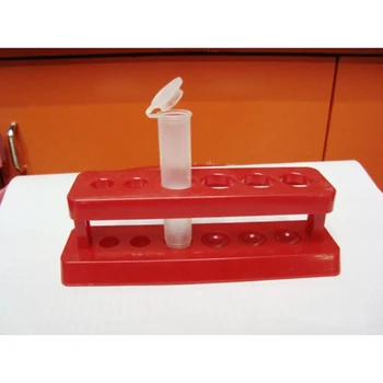 1pcTest מחזיק מבחנה 6 החור פלסטיק מדף אדום לעמוד Burette לעמוד מדף מעבדה