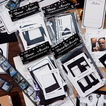 20 יח חומר התיק נוסטלגי הסרט אלבום תמונות שחור לבן חשבונות דקורטיביים הערה נייר Memo Pad 4 דגמים