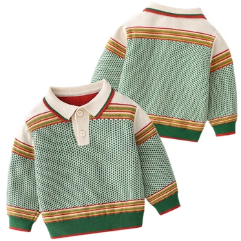 2023 בנות קט סתיו פעוטות בנים לסרוג סוודר לתינוק בנים אופנה להאריך ימים יותר ילדים בגדי ילדים בנות סריגים ' קט