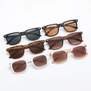 2024 חדש אופנה רטרו, משקפי שמש לנשים בעיצוב פשוט משקפיים מרובעות גדולות מסגרת המשקפיים פאנק UV400 משקפי שמש
