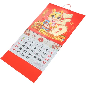 2024 סיניות לוח שנה לוח שנה נייר לוח שנה 2024 קיר השנה החדשה המסורתית לעבות לוחות שנה תלויים חודשית