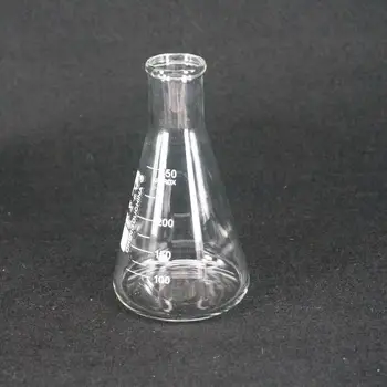 250ml הצוואר הצר בורוסיליקט זכוכית חרוטי Erlenmeyer Flask על כימיה מעבדה