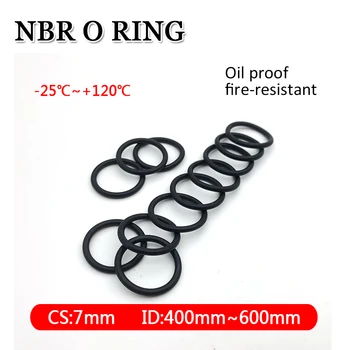 2pcs שחור NBR טבעת O CS 7mm ID 400~600 מ 
