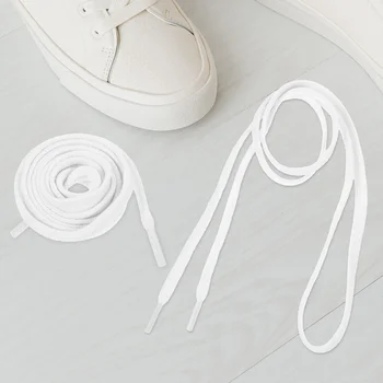 3 זוגות נעלי כדורסל כותנה שטוח שרוכים רחב זעום חוט לבן המחליף.