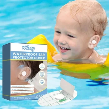 30 חתיכות מקלחת תינוק האוזן מדבקה עמיד למים אוזן מגן התינוק שחייה האוזן הגנת תיקון מקלחת קאפ כלי עמיד למים מדבקה