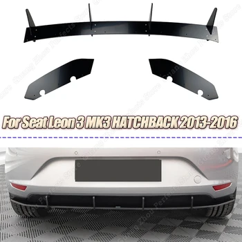 4 סנפירים המכונית הפגוש האחורי שחור מפזר אחורי בצד מפצלי ספוילר השפה עבור ליאון מושב 3 MK3 HATCHBACK 2013-2016 ערכות גוף כוונון