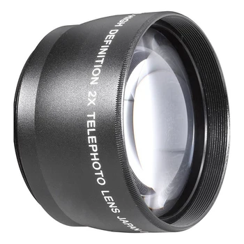 55mm 2X עדשת טלה מכפל עבור Canon Nikon Sony, Pentax 18-55mm