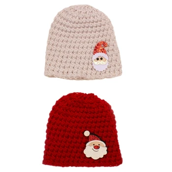 77HD רך & נוח לתינוק כובע חג המולד להגדיר לנשימה התינוק חג כובע 2pcs/set