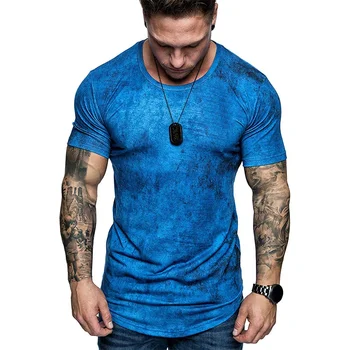 A2712 חדש בצבע אחד 3D חולצת הטריקו של גברים מזדמנים העליון של הגברים 3D T-חולצה קיץ O-צוואר חולצת גודל גדול אופנת רחוב