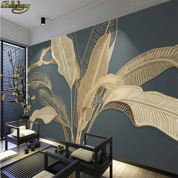 beibehang מותאם אישית רטרו, טרופי, יערות הגשם צמח בננה עלה תמונה טפט עבור הסלון 3D ציור קיר רקע קיר חדר השינה