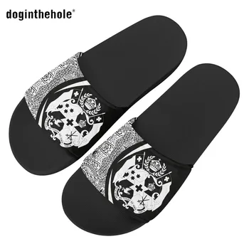 Doginthehole פולינזי שקופית סנדל לנשים גוון שחור לא נעל אמבטיה סנדל יוניסקס בית הקיץ נעליים נוחות