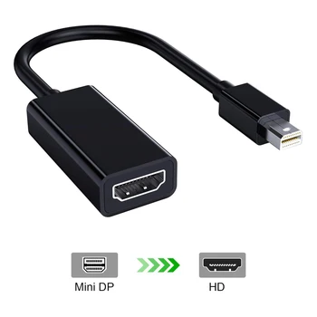 DP ל-HDMI תואם מתאם יציאה ממיר Mini Displayport To HDMI תואם-כבל 1080P 4K טלוויזיה מקרן עבור מחשב MAC