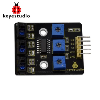 Keyestudio 3 ערוצים אינפרא אדום מעקב חיישן מודול IR קו סיור עבור Arduino DIY חכם רובוט המכונית