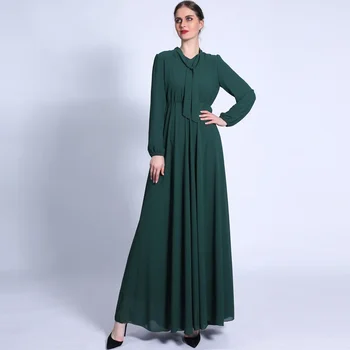 Khimar שיפון עיד מוצק המוסלמים השמלה נשים Abaya קימונו חיג ' אב שמלות Kaftan הרמדאן Abaya Jilbab זמן החלוק האסלאם בגדים 2023
