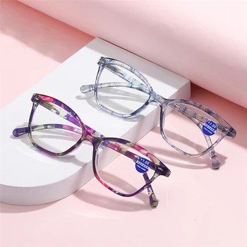 אופנה אנטי-אור כחול משקפי קריאה לנשים וגברים בהבחנה גבוהה אביב הרגליים זוקן ראייה משקפיים Diopter +1.0 עד +4.0
