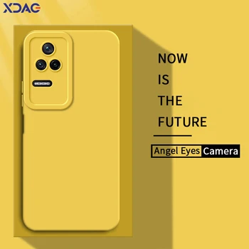 אנג ' ל עיניים כיכר נוזל סיליקון טלפון לxiaomi פוקו F4 GT 5G רך 360 Shockproof הכיסוי האחורי POCOF4 F4GT נייד דיור