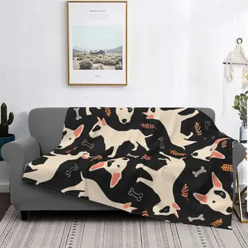 בול טרייר פלנל, שמיכות מתנות עבור בעלי חיים אוהבי כלבים נוח לזרוק שמיכות השינה ספה קישוט אולטרה-רך חם כיסויי מיטה