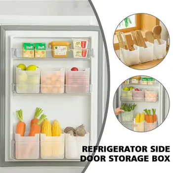 במטבח מקרר מזון טרי תיבת אחסון במקרר מיכל צד תבלין פירות תיק אוכל קופסת אחסון ירקות ארגונית דו E1U2