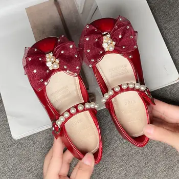 בנות נסיכה נעלי עור 2023 אביב חדש מותג ילדים של הליכה להראות חתונה נעלי אופנה ביצועים קריסטל נעליים