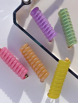 גומיות שיער אביזרים צבעוניים קו טלפון בגימור ג ' לי צבע קו טלפון שיער להקת קוקו בעלי הכובעים