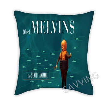 ה-Melvins 3D מודפס פוליאסטר דקורטיבי כרית כרית הנוי כיסוי מרובע רוכסן המקרים אוהדים מתנות לעיצוב הבית