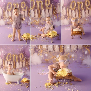 הבלון למסיבה תפאורות קייק סמאש לילדים מותק צילום אביזרים ילד זהב נצנצים יום הולדת ראשון רקע