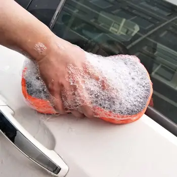 המכונית הביתה לשטוף ספוג גדול במיוחד לניקוי חלת דבש אלמוגים רכב צהוב עבה ספוג לחסום את המכונית ציוד אוטומטי לשטוף כלים