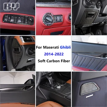המכונית מרכז שליטה ניווט חלון לוח מתג קישוט מכסה עבור מזראטי ג ' יבלי 2014-2022 הפנים המכונית אביזרים