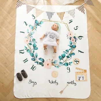 התינוק חודשי שמיכה צילום אביזרים צמיחה אבן דרך כרטיס אבן דרך השטיח התינוק צילום אביזרים רקע בד