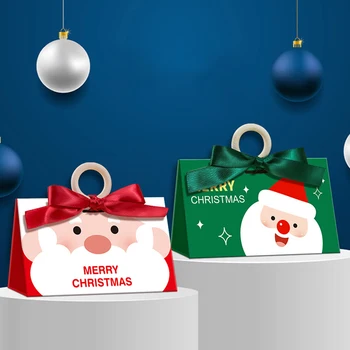 חג שמח נייר אריזה קופסה סנטה קלאוס טובה קופסת מתנה לשנה חדשה שמחה סוכריות שוקולד בקופסת ציוד למסיבות