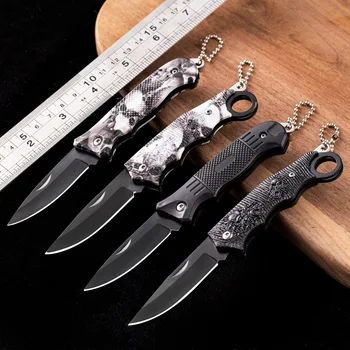חיצוני סכין פלדת אל-חלד קמפינג הישרדות ומתקפל קשיות גבוהה לשאת על מקש סכין רב-תפקודי הסכין