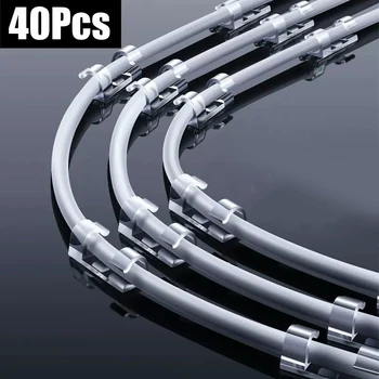 טיפה דביק חוט ארגונית קו כבלים אבזם קליפ קליפים קשרים המתקנת אטב מחזיק עבור מחשב PC הטלוויזיה Ethernet קו קליפים