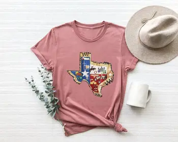 טקסס מפה החולצה, טקסס החולצה, טקסס מפה צללית טי, המדינה חולצה עם שרוולים ארוכים