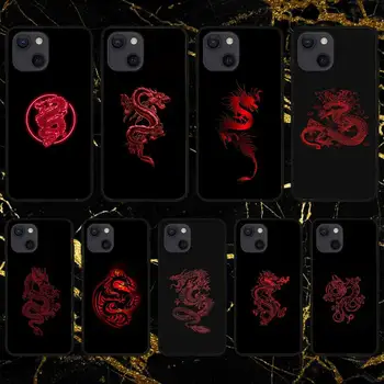 ייחודי עיצוב אסתטי דרקון אדום מקרה טלפון עבור iPhone 11 12 מיני 13 14 Pro XS מקס X 8 7 6 פלוס 5 SE XR פגז