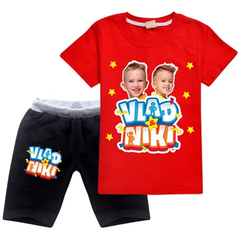 ילדים בגדי הקיץ סדרות מצוירות ולאד ניקי בגדים סט כותנה ילדה בנים חולצות+מכנסיים קצרים 2Pcs סט יום הולדת לילדים Sportsuit