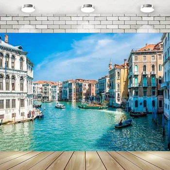יפה איטליה ונציה מים סיטי Streetscape יום הולדת שמח. מסיבת צילום רקע רקע באנר קישוט