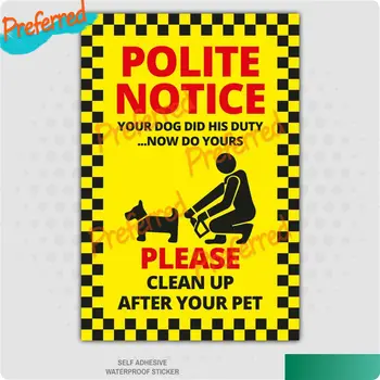יצירתי הרכב מדבקה אזהרה לנקות אחרי חיית המחמד שלך מדבקות דבק עצמית סימנים עסקים הכלב עכירות מדבקות