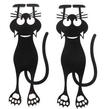 יצירתי של בעלי חיים חמודים אספקה של בית הספר אקריליק תלמידים מתנה למשרד פנקס ספר העיטור ספר קליפ חתול שחור סימניה