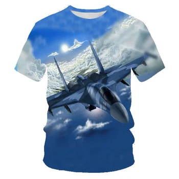 מטוסי קרב גרפי 3D מודפס חולצת גברים/ נשים מזדמנים אופנה שרוול קצר חולצות גברים חולצות במידה גדולה יוניסקס בגדים