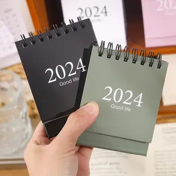 מיני 2024 לוח השנה באנגלית פשוטה, לוח שנה ספר עם מדבקות מדי יום כדי לעשות את רשימת האג ' נדה המארגנים הבית, ציוד משרדי