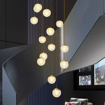 נורדי עיצוב הבית חדר האוכל תליון מנורה אורות תאורה פנימית מדרגות מנורת תלייה אור נברשת מנורות לסלון