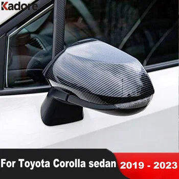 עבור טויוטה קורולה סדאן 2019 2020 2021 2022 2023 סיבי פחמן דלת המכונית מראה אחורית כיסוי לקצץ מראות צד כובע אביזרים