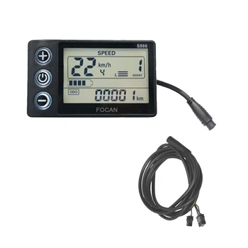 עמיד למים תצוגת LCD בקר לוח המחוונים אופניים חשמליים להציג S866 5PIN 6P SM Plug עבור חשמלי E-bike קטנוע