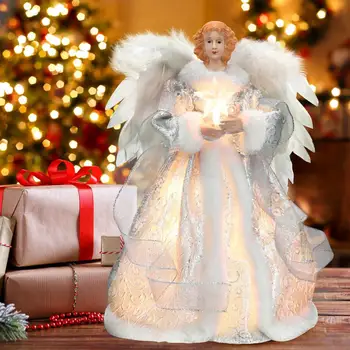 עץ חג המולד מלאך טופר סוללה מלאך בובות קישוט חג מולד שמח מלאך שבראש העץ בבית חג המולד קישוטי חג מולד שמח