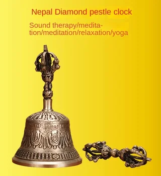 פליז גדול מדיטציה לצלצל בפעמון נפאל בעבודת יד פעמון טיבטי בודהיסטי מצלה יוגה, מדיטציה צליל ריפוי יד פעמונים מתנה