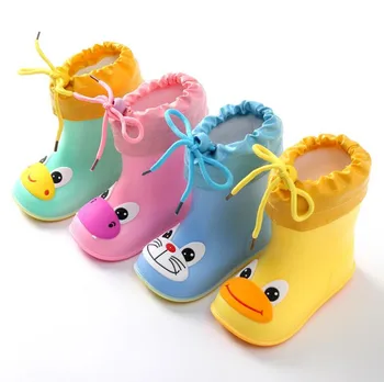 קלאסי ילדים מגפי גשם מגפי גומי לילדים ילדים תינוק מצוירת נעלי מים, נעלי עמיד למים גשם אתחול החלקה חם