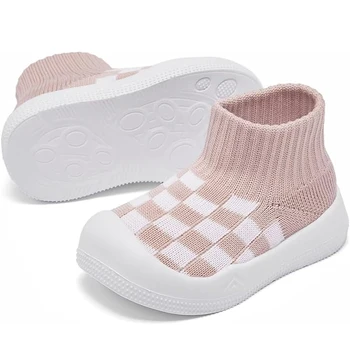 תינוק ילדה ללא החלקה מקורה תינוק נעלי הליכה לנשימה חמה גרב אלסטית נעליים זיכרון הבלעדית להגן על בהונות OutdoorSneakers