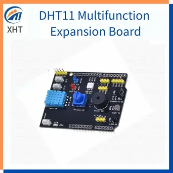 DHT11 LM35 טמפרטורה חיישן הלחות תכליתי הרחבה לוח מתאם עבור Arduino UNO R3 RGB LED IR Receiver באזר I2C